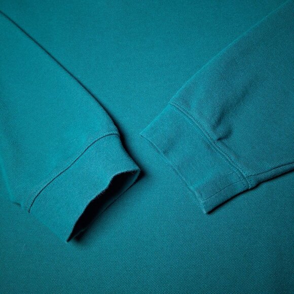 LL Bean Polo Shirt XL Tall Green Long Slv Classic Collared Preppy Woven Cotton - Picture 12 of 12